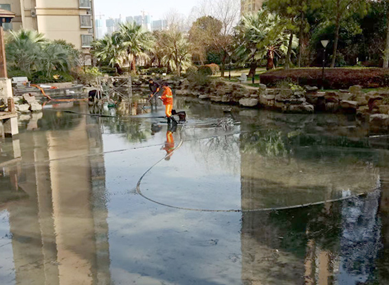 洛江景观池淤泥清理